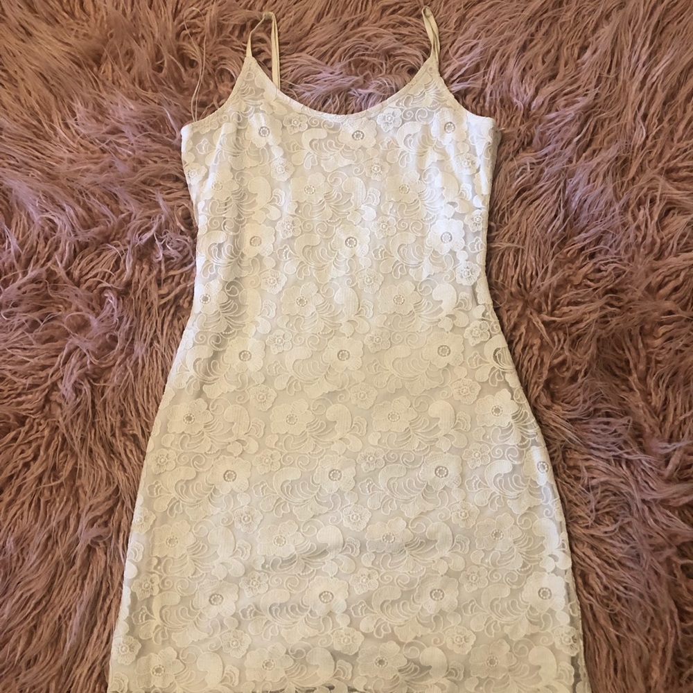 Cream laced spaghetti strap dress